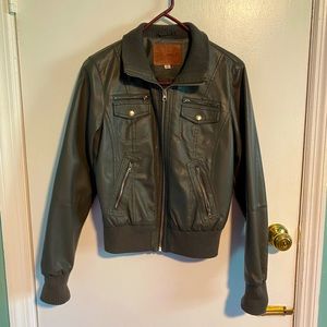 Gray Leather Jacket.